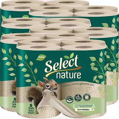 Select Nature 3ply Toilet Rolls 48 Rolls Recycled Fibers From Beverage Cartons • £16.99