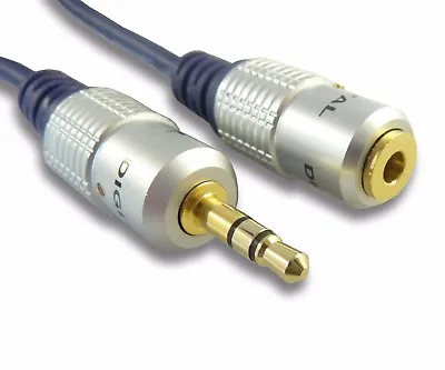 Quality 5m 3.5mm Jack Headphone Extension Cable M-F Gold Screened 3.5 • £5.25