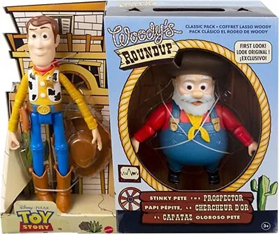 Toy Story Woody’s Round Up Woody And Stinky Pete Prospector Figure Set BNIP • £72.95