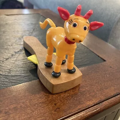 Vintage British TM Push Puppet Plastic Collapsible Cow/Horse Toy  Hong Kong RARE • $9.85