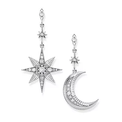 Thomas Sabo Earrings - Royalty Star & Moon Silver • $244