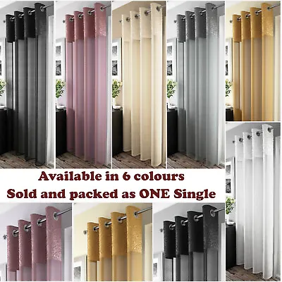 £8.99 • Buy Madeira Voile Curtain Panel Crushed Silk Metallic Eyelet Sheer Ring Top Panels
