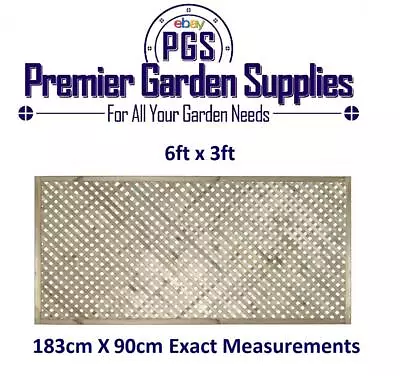 6x3 Elite Privacy Alderley Diamond Trellis 183x90 Garden Lattice Fence Topper • £36