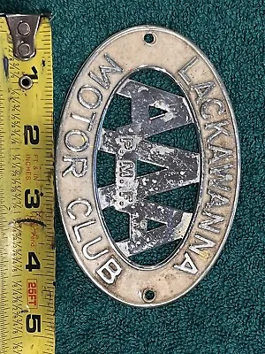 Vintage License Plate Topper AAA Lackawanna Motor Club Auto Sign Badge P.M.F. • $19.95