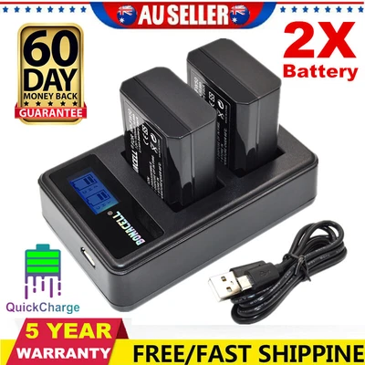 $30.99 • Buy 2x NP-FW50 Battery +USB Dual Charger For Sony Alpha A5000 A6000 A6300 A6500 AU