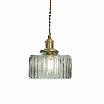 Retro Industrial Vintage Loft Style Glass Ceiling Wall Lamp Shade Pendant Light • £35.31