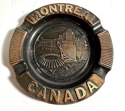 Vintage Ashtray Brass Stamped Souvenir Montreal Canada • $15.95