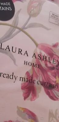 Laura Ashley Gosford Cranberry Curtains NEW Tulips • £180