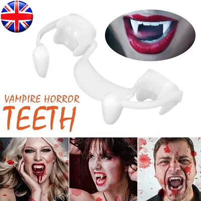 Retractable Vampire Teeth Fangs Cosplay Dentures Costume Halloween Party Props • £2.69