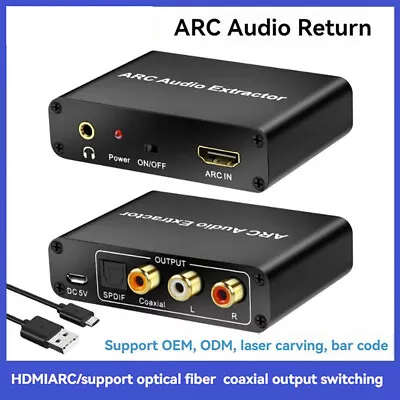 3.5 Mm HDMI ARC Audio Extractor Digital DAC To RCA Coax SPDIF Converter Adapter • $19.94
