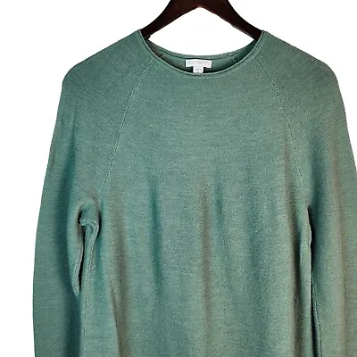 J Jill Washable Merino Wool Long Tunic Sweater Dress Womens M Green Delicate • $24.99