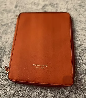 MICHAEL KORS Orange Leather IPad Or Tablet Case With Card Holders • $30