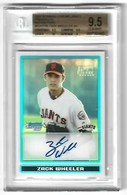 2009 Bowman Chrome Draft Refractor #BDPP86 Zack Wheeler Auto RC (Giants) BGS 9.5 • $225