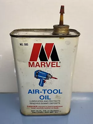 VINTAGE MARVEL AIR-TOOL OIL Tin CAN 32 OZ • $9.95