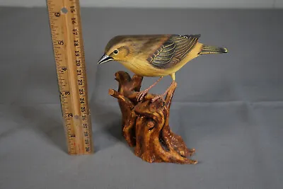 $49 • Buy Vintage Hand Carved Painted Wooden Bird Driftwood - Signed