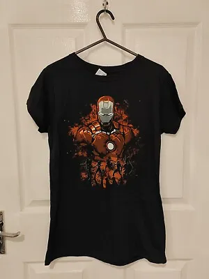Qwertee Iron Man T-shirt Civil War Marvel Tony Stark Size Ladies L • £0.99