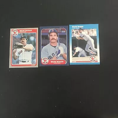 (3) Wade Boggs Fleer Cards: 1985-86-87   Red Sox  HOF • $1.05