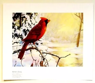 Mario Fernandez Winters Song Red Bird Limited Edition Print American Artist • $62.26