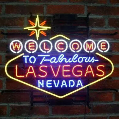 $299.09 • Buy Welcome To Fabulous Las Vegas Nevada Neon Light Sign 24 X20  Lamp Casino Poker