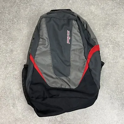 £30 • Buy Mens Unisex JanSport Grey Black Red Backpack 2 Pocket Storage Size 18x24”