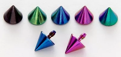 1pc 14g 4mm TITANIUM SPIKE Micro Dermal Anchor Head Skin Piercing In 5 Colors • $3.95