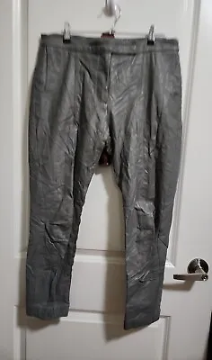 MANNING CARTELL Cropped Leather Pants Grey Size 12 Well Worn • $50