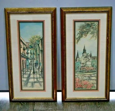 Vintage - French Quarter- New Orleans - Paintings - Polly Ammons - Framed 21x10 • $300