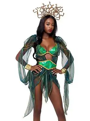 3 Pc Sultry Medusa Halloween Cosplay Costume • $101.95