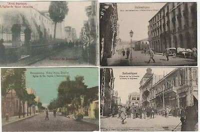 Salonica Postcard Greece Collection Of 8 Street Views Pre 1930 • £25