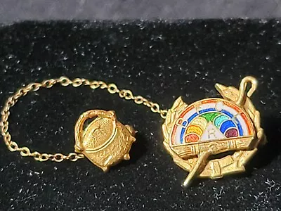 Order Of The Rainbow Girls Masonic Pot Of Gold Pin 10K Yellow Gold & Enamel 2.8g • $69.99