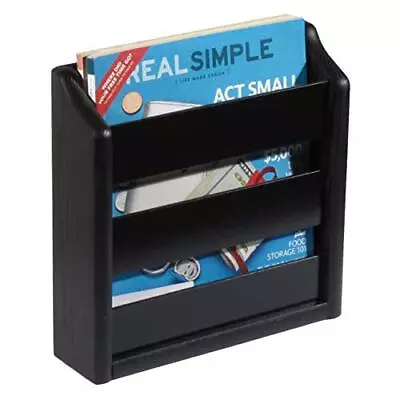 Oak Rack Wall Mount Or Tabletop Black Magazine Holder • $67