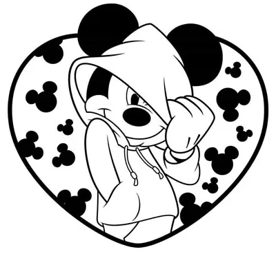 £2.50 • Buy Mickey Mouse Hoodie Heart Car Van Laptop Decal