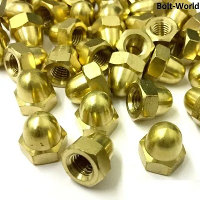 Solid Brass Hexagon Dome Nuts Metric Bolts & Screws M3 M4 M5 M6 M8 M10 M12 M16  • £3.92