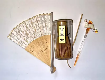 Japanese Bamboo Whisk/Chasen Tea Party  Scoop Fan Hair Pin Tea Ceremony Used • $20