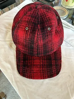 Vintage Woolrich Red Plaid Trapper Hat Wool Shearling Lined Hunting Cap • $95