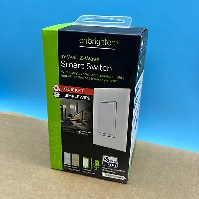 $24.99 • Buy Enbrighten Z-Wave Plus Smart Switch W/QuickFit & SimpleWire, Gen5 (46201) ZW4008