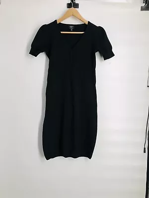 Talbots Black 100% Merino Wool Sweater Dress Womens Size Small  Formal  Elegant • $22