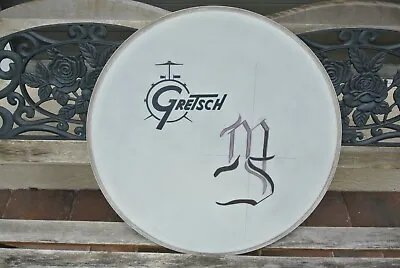 1960's GRETSCH USA 20  COATED FRONT LOGO BASS DRUM HEAD For YOUR DRUM SET! Q962 • $100.13
