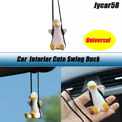 Cute Little Swinging Duck Car Rearview Decor Car Mirror Cartoon Pendant Trim • $6.86