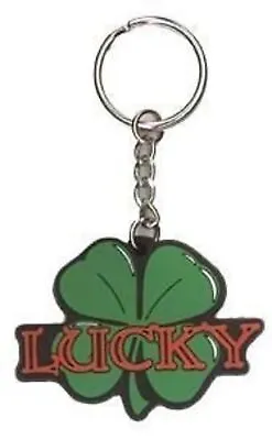 Lucky Clover Shamrock - Rubber Keychain - Die-Cut Shaped Keychain - 1.75  X 2.5  • $8.95