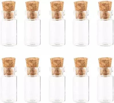 10Pcs/1ML Empty Sample Glass Bottles Jars Vials Case Container With Cork Stoppe • $11.70