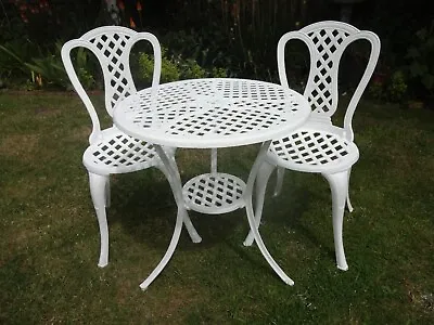 £175 • Buy Garden / Patio Set ~ Table And 2 Chairs ~ Cast Iron And Cast Aluminium 