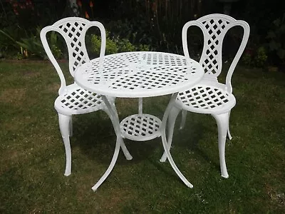 £175 • Buy Garden / Patio Set ~ Table And 2 Chairs ~ Cast Iron And Cast Aluminium 