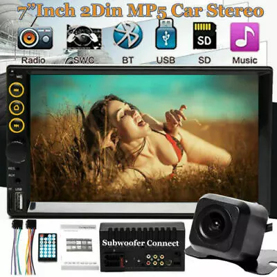 7  Car Radio MP5 Stereo 2Din Multi-Player Mirrors For GPS Navigation+Camera Hot! • $63.08