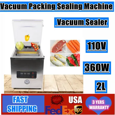 $296.41 • Buy 360W Commercial Vacuum Sealing Packaging Machine Tabletop Sealer Chamber Equip
