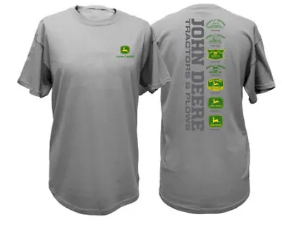 £39.42 • Buy NEW John Deere Logos Through The Years Gray Short Sleeve T-Shirt M L XL 2X