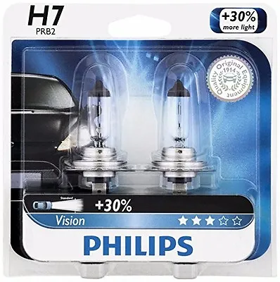 2x Philips H7 Upgrade Super Bright Vision Halogen More Light 55W GERMANY Bulb • $23.98