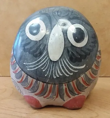 TONALA Mexican 4  Pottery OWL BIRD Scene Burnished Hand Painted FOLK ART  • $20
