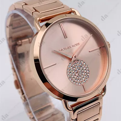 Michael Kors MK3640 Portia Rose Gold Tone Stainless Steel Bracelet Women's Watch • $92.90