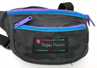 VTG Shalamex Design Super Pouch FANNY PACK Waist Bag Black Purple Blue! • $8.09